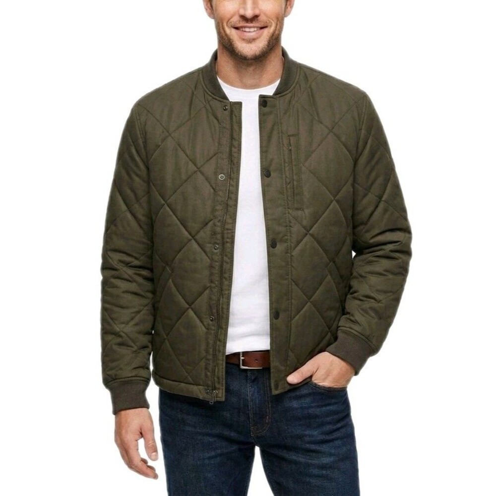 Banana Republic Quilted Bomber Flight Jacket Midweight Dark Olive Men's Size XL